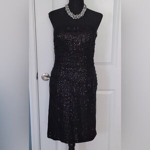 Lauren Ralph Lauren Black Sequin Strapless Dress
